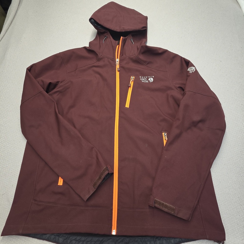 Mountain Hardwear Principia Soft Shell Jacket with Hood Men's XL Burgundy